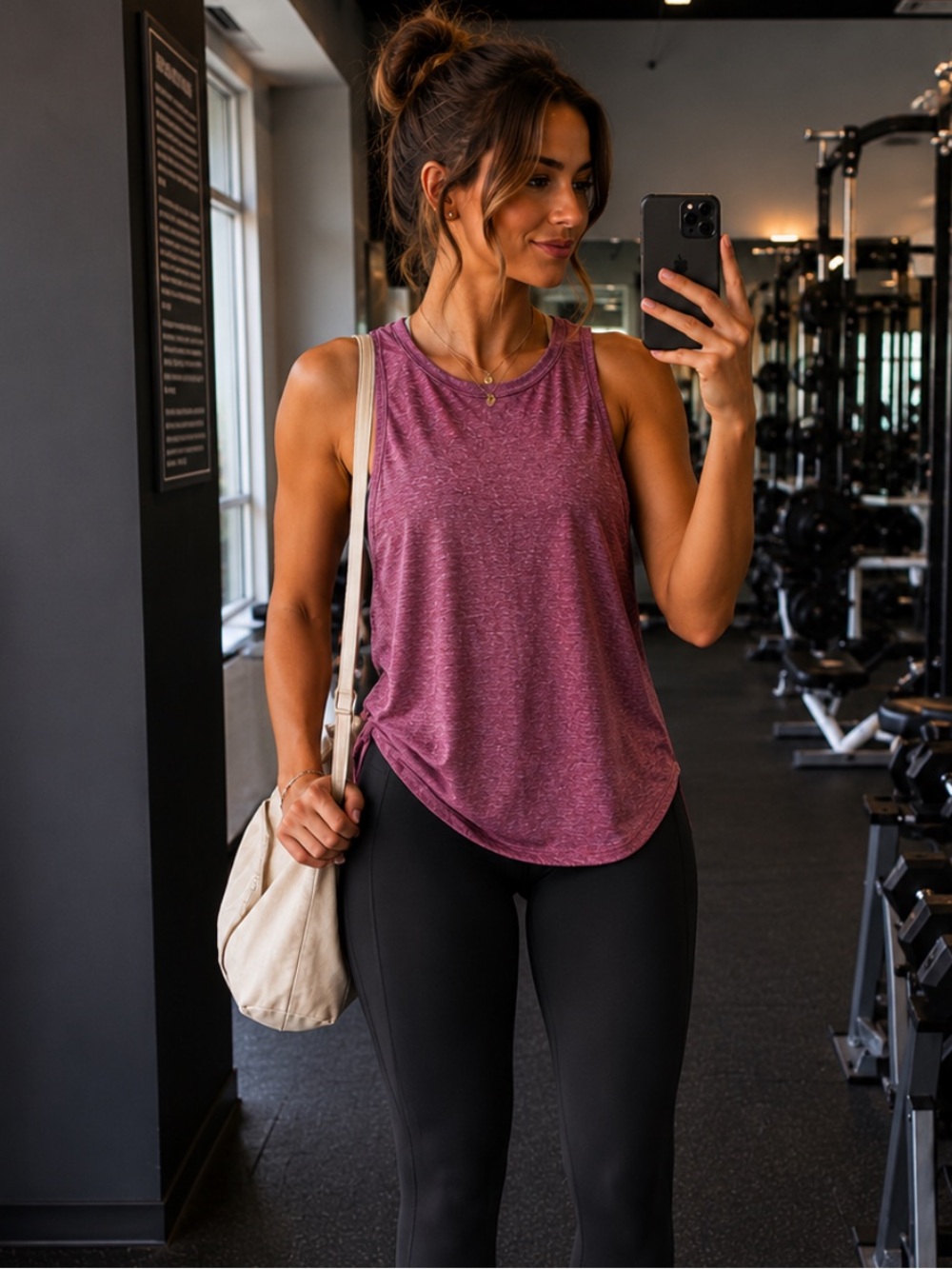 Fabletics Sleeveless Muscle Tank - Mauve Pink